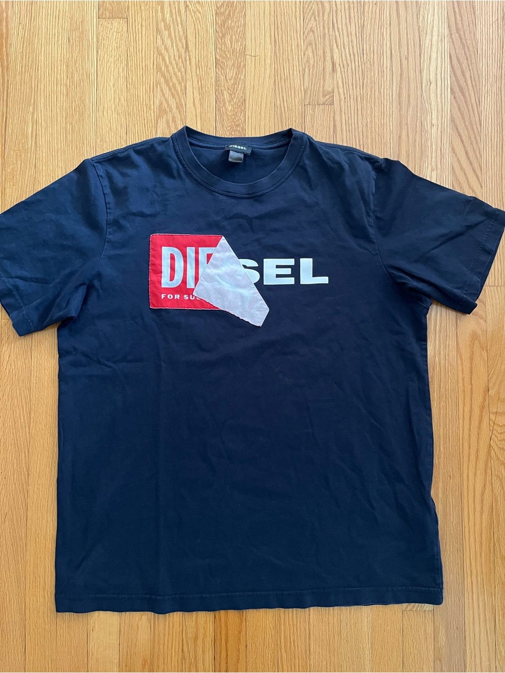 Diesel T-Diego Peeling Logo Effect Navy Men's Large Graphic T‑Shirt